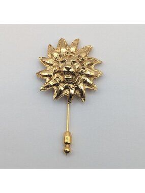Chanel Pin Brooch Lion CC Logo Gold First Era Vintage
